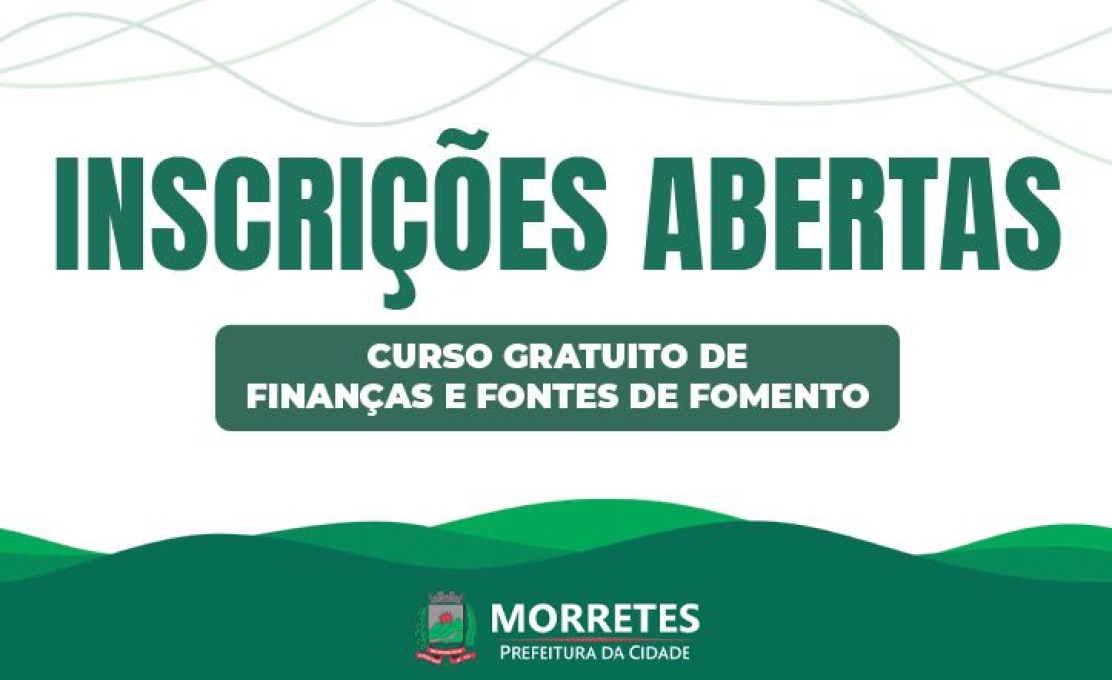 Prefeitura de Morretes abre inscrições para curso gratuito de Finanças e Fontes de Fomento