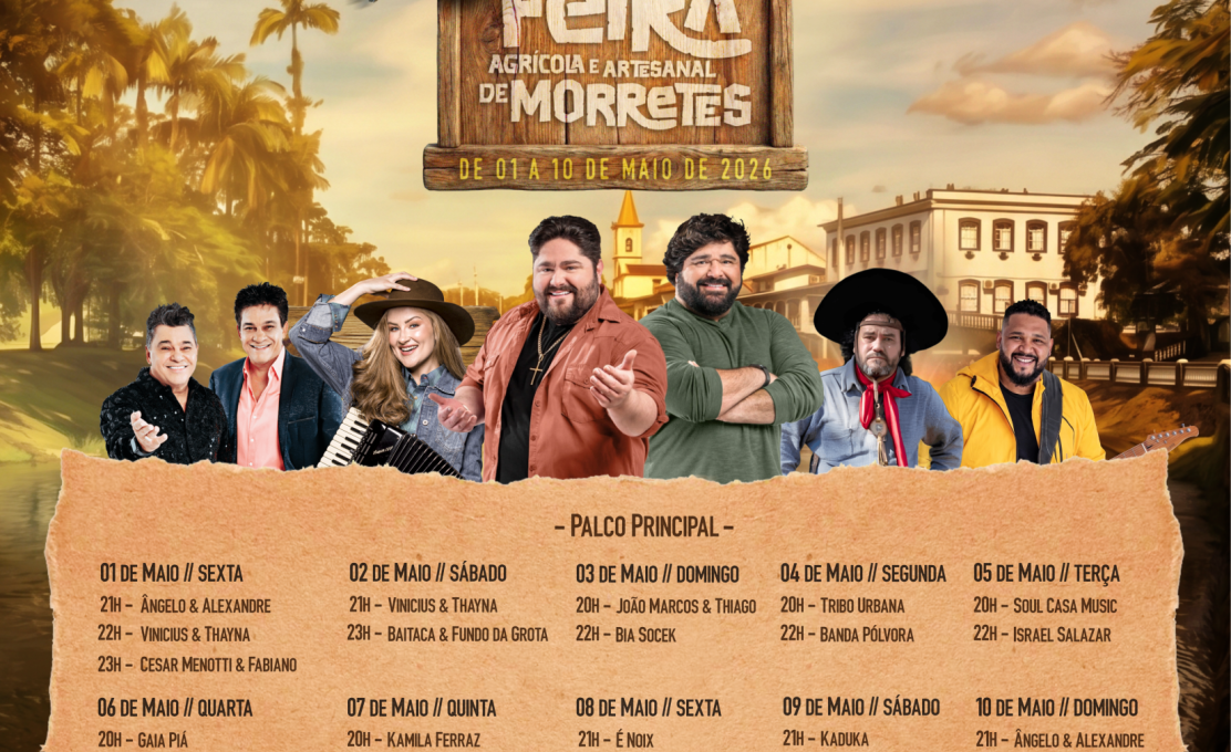 Prefeitura de Morretes divulga programação completa da 40ª Festa Feira Agrícola e Artesanal