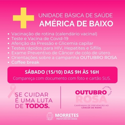 Unidade básica de saúde da américa de baixo abrirá no dia 15 de outubro para orientações e exames