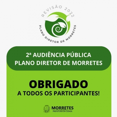 Prefeitura de Morretes agradece a todos que participaram da última Audiência Pública do P D M