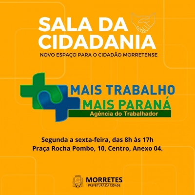 Agência do Trabalhador é um dos atendimentos a população na Sala da Cidadania 