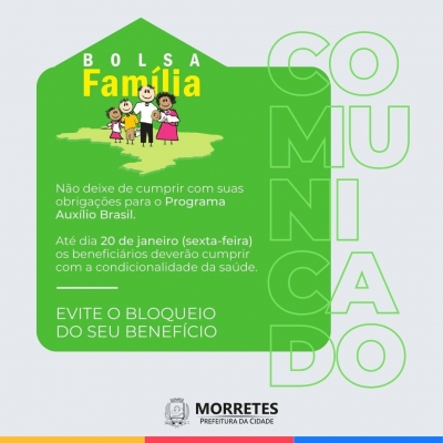 Beneficiários do bolsa família devem fazer pesagem e medição nos postos de saúde até dia 20 de janeiro