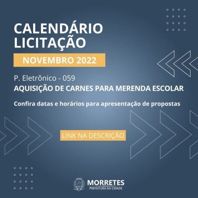 Prefeitura divulga licitação para aquisição de carnes para merenda escolar