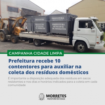 Prefeitura de Morretes recebe 10 contentores para a manutenção ambiental da cidade 