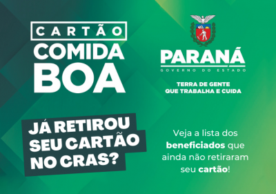 Comunicado ao beneficiários do cartão comida boa