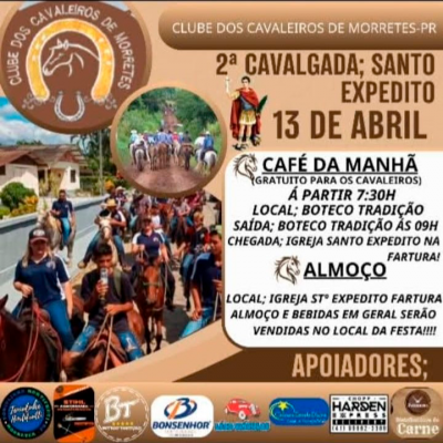 Morretes celebra a tradicional Festa de Santo Expedito neste final de semana com cavalgada, missa e programação especial