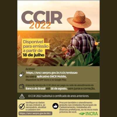 Secretaria Municipal de Agricultura disponibiliza a emissão do C C I R