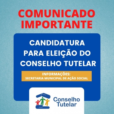 Inscrições abertas para candidatura da eleição para Conselheiro Tutelar