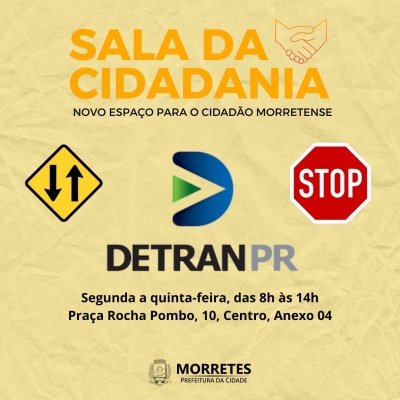 Detran de Morretes é um dos atendimentos na Sala da Cidadania 