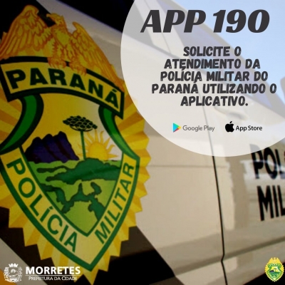 PM PR disponibiliza APP 190 para a população, segurança pública mais perto do cidadão