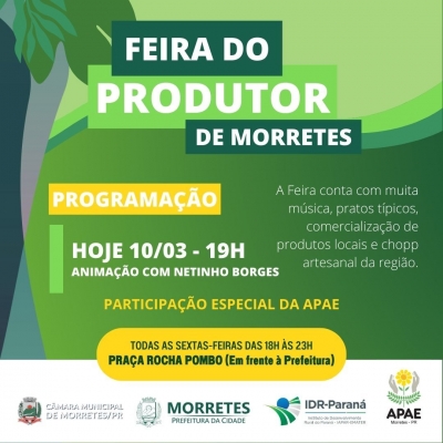 Feira do Produtor acontece toda sexta-feira na praça Rocha Pombo das 18h às 23h