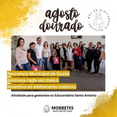 Secretaria de Saúde realiza atividade educativa para as gestantes incentivando o aleitamento materno