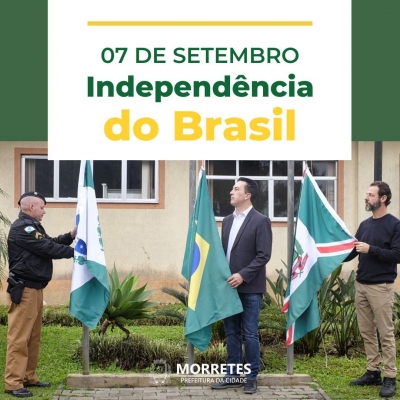 Prefeito Júnior conduziu hasteamento da bandeira em comemoração ao bicentenário da independência do brasil