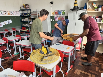 Educação de Morretes inicia instalação de 210 novos ventiladores em escolas municipais