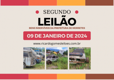 Prefeitura de Morretes realiza 2º leilão de bens inservíveis