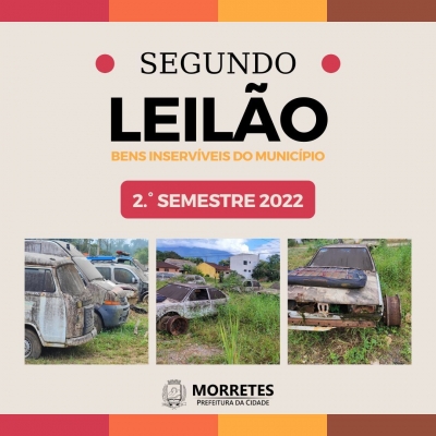 A Prefeitura de Morretes irá promover o 2° Leilão de Bens Inservíveis ao Patrimônio Público