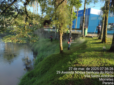 Secretaria de Meio Ambiente e Urbanismo realiza roçadas e capinações em diversos bairros de Morretes