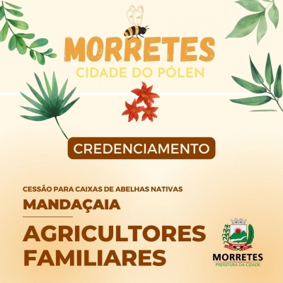 Edital de credenciamento para cessão de caixas de abelhas - Projeto Morretes Cidade do Pólen