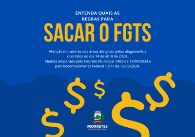 Liberação do FGTS aos atingidos pelos alagamentos em abril de 2024