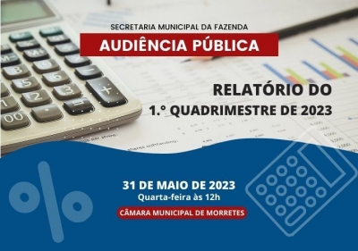 Audiência pública de finanças referente ao 1º quadrimestre de 2023