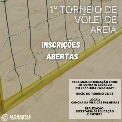 Secretaria de Educação e Esporte promove o 1º Torneio de Voleibol de Areia