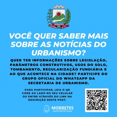 Grupo oficial de whatsapp da secretaria municipal de urbanismo