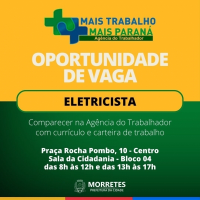 Prefeitura divulga vagas e oportunidades de emprego disponíveis na agência do trabalhador