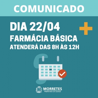 Secretaria Municipal de Saúde informa a população sobre o atendimento dos próximos dias na Farmácia Básica