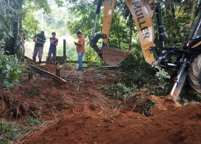 Prefeitura de Morretes inicia obras de reconstrução da ponte pênsil sobre o Rio Sagrado
