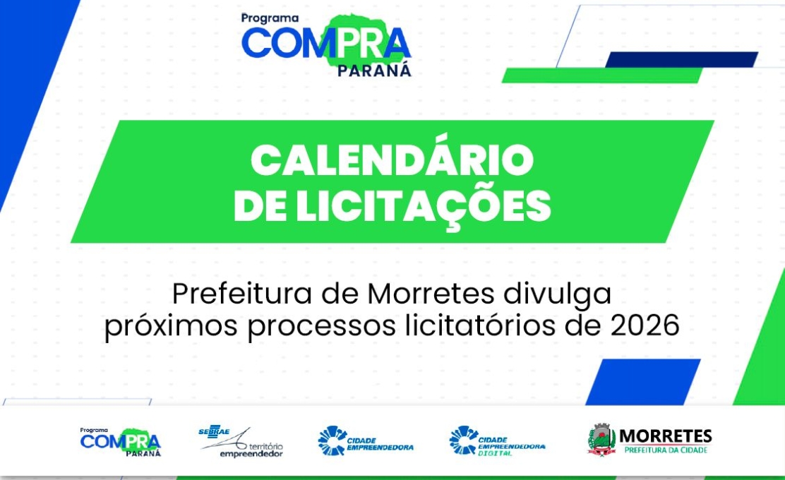 Prefeitura de Morretes divulga calendário das próximas licitações municipais