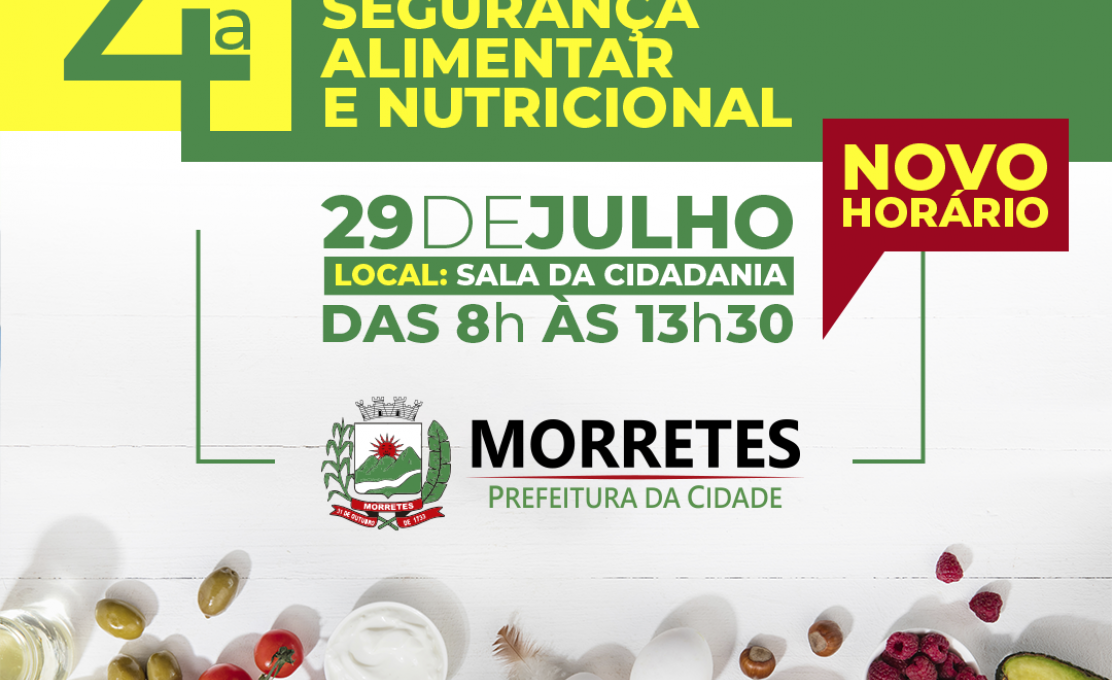 Novos Horários Para 4.ª Conferência Municipal de Segurança Alimentar E Nutriciona...