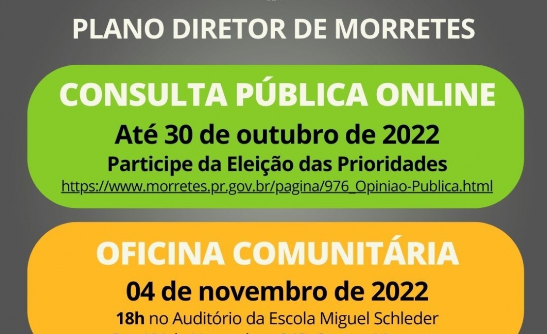 Prefeitura de Morretes Convida População Para A última Oficina Comunitária da Rev...