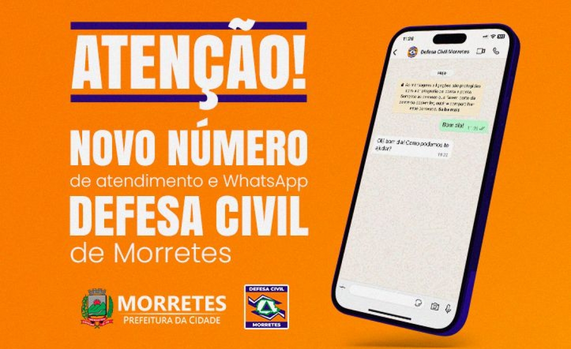 Defesa Civil de Morretes disponibiliza novo contato de atendimento à população