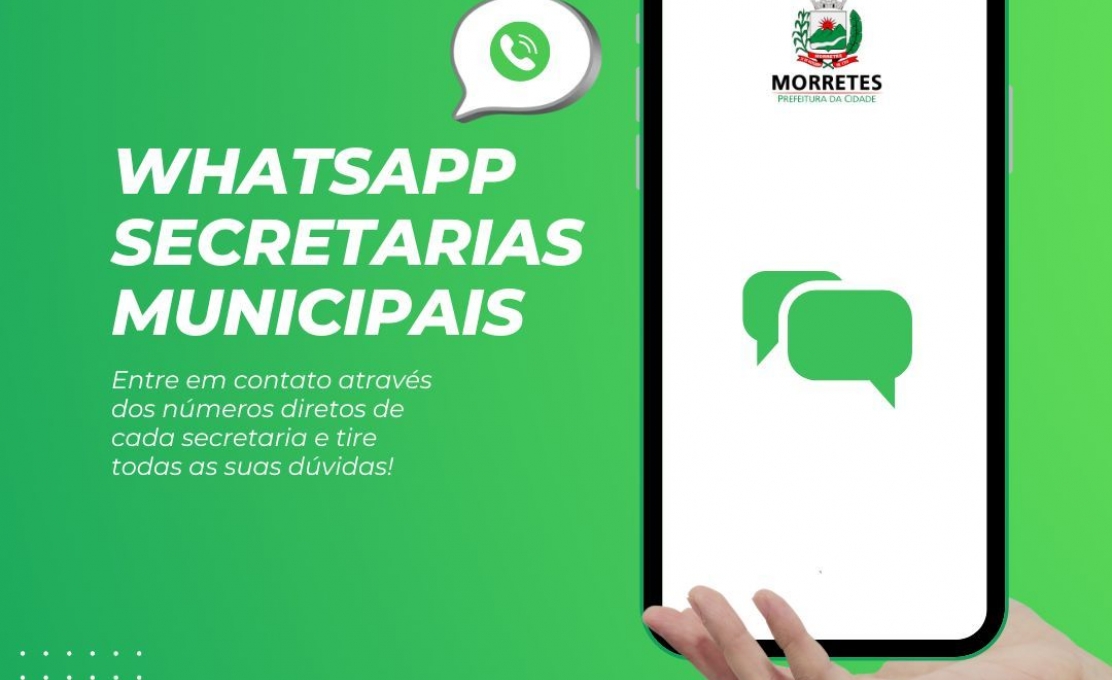 Prefeitura Informa Números de Whatsapp Para Atendimento Direto Com As Secretarias Mu...