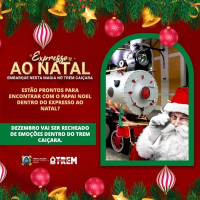 Prefeitura divulga apresentações de natal em passeio da maria fumaça