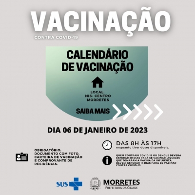 Prefeitura de Morretes informa o retorno da vacinação contra o covid-19