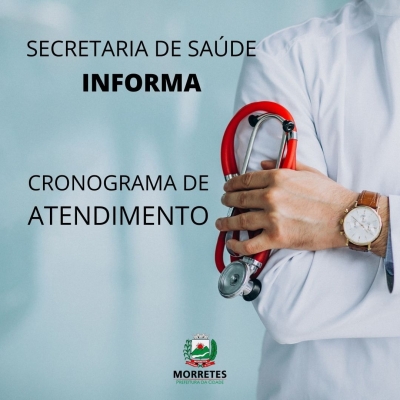 Secretaria Municipal de Saúde disponibiliza cronograma de atendimento ao público 