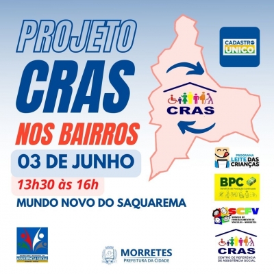 Secretaria Municipal de Assistência Social realiza projeto Cras nos Bairros na comunidade do  Mundo Novo do Saquarema.