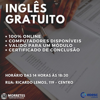 Secretaria de Ação Social em parceria Unifacear oferecem curso de inglês gratuito a população de Morretes