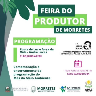 Prefeitura de Morretes convida a população a Feira do Produtor do município