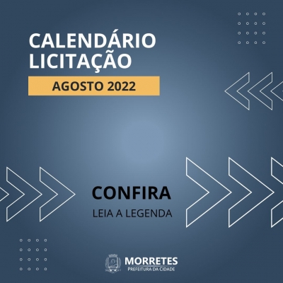 Prefeitura de Morretes divulga cronograma de licitações do mês de agosto