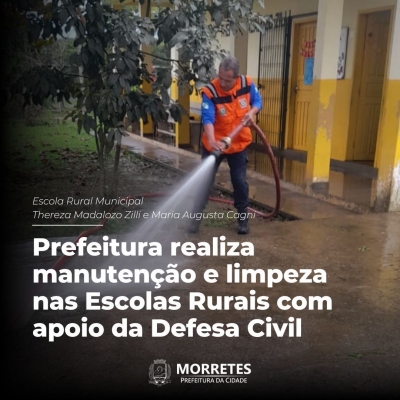 Prefeitura de Morretes realiza manutenção e limpeza nas Escolas Rurais com o apoio da Defesa Civil