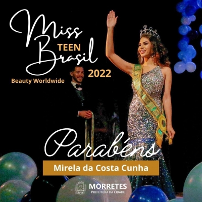 Mirela Cunha, nossa Miss, participa de concurso Miss Brasil Teen e traz a coroa para Morretes