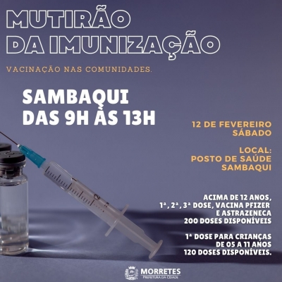 Prefeitura de Morretes realiza Mutirão da Vacinação na comunidade do Sambaqui 