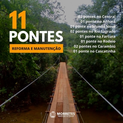 Prefeitura de Morretes conclui 7 de 11 pontes pênsil no município 