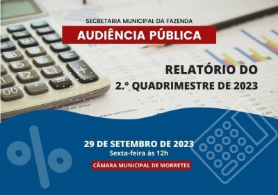 Audiência pública de finanças referente ao 2º quadrimestre de 2023