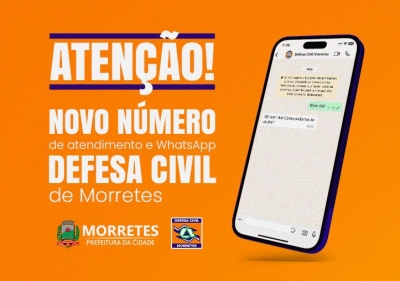 Defesa Civil de Morretes disponibiliza novo contato de atendimento à população
