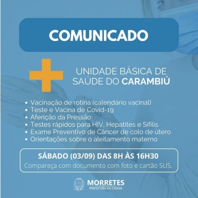 Secretaria Municipal de Saúde realiza ação comunitária de saúde na U B S do Carambiú
