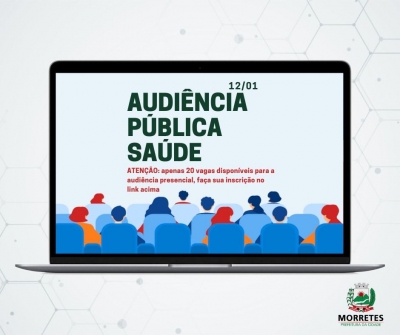 Apenas 20 pessoas poderão acompanhar a Audiência Pública da Saúde presencialmente  