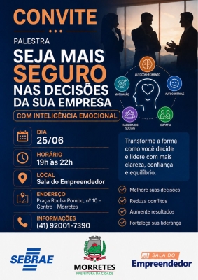 Sala do Empreendedor promove palestra sobre inteligência emocional e tomada de decisões nos negócios
